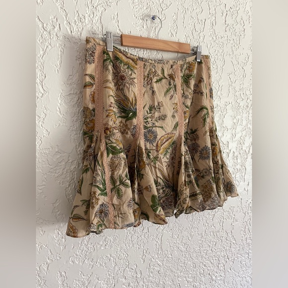 Ralph Lauren Polo Jeans RARE Vintage Y2K Trumpet Floral Ruffle Low Rise Skirt - Picture 2 of 5